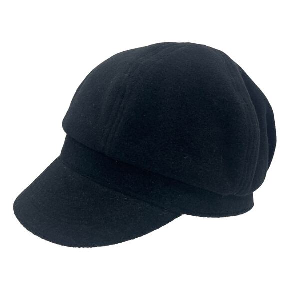 Black Ladies Irish Wool Applejack Newsboy Ivy Golf Hat Bakers Cap - Picture 1 of 6